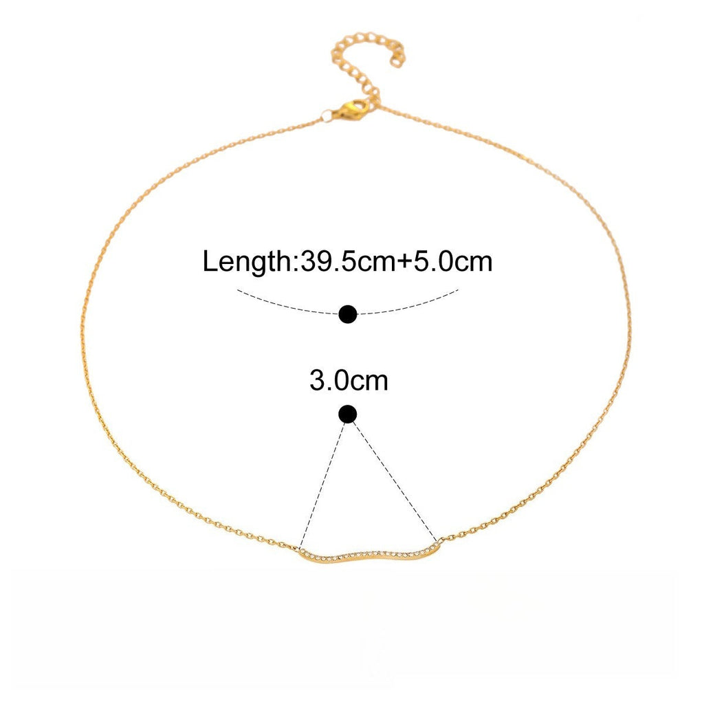 18K gold zircon four-leaf clover necklace