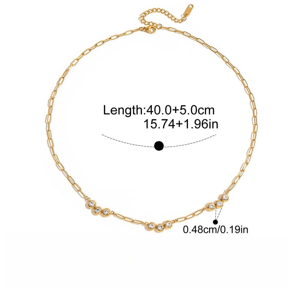 18K gold zircon four-leaf clover necklace